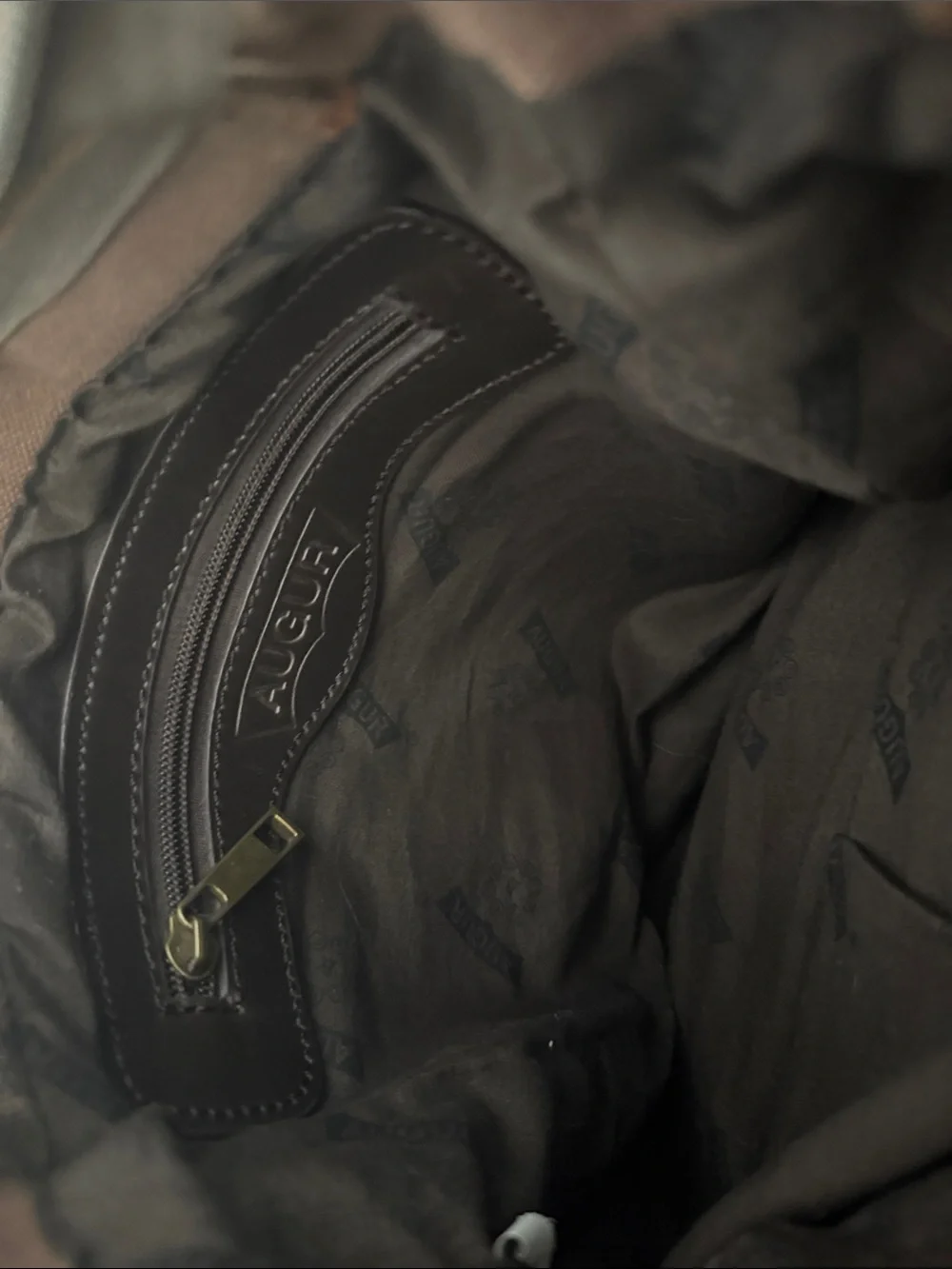 Augur leather and Canvas Crossbody Messenger Bag